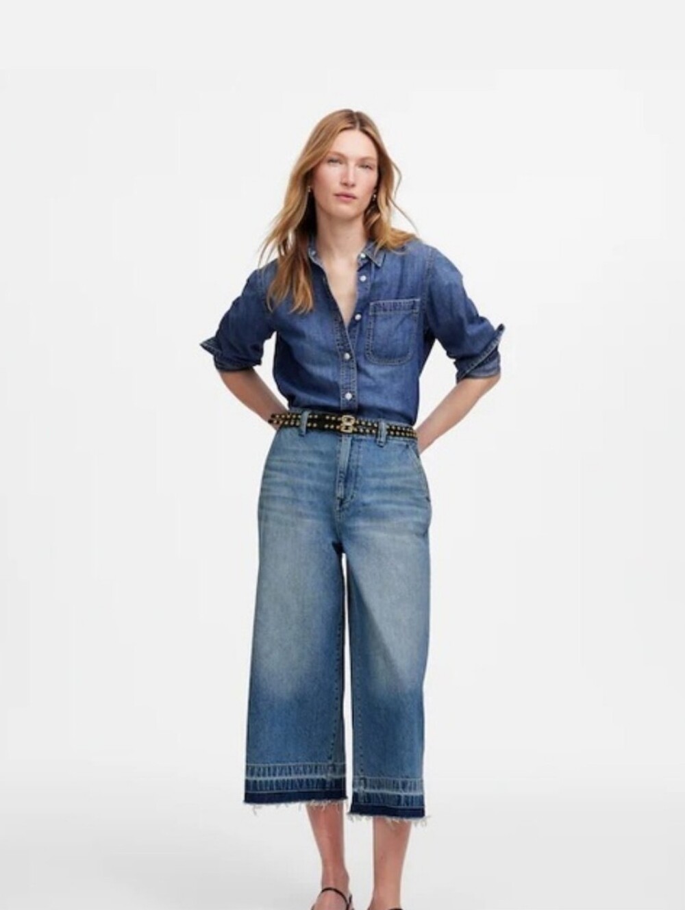 Madewell Denim Culottes 28W Cropped Wide-Leg Jeans NWT